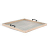 Yela Decorative Tray | 27x27 Square w Black Handles | Wheat Gray