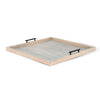 Yela Decorative Tray | 27x27 Square w Black Handles | Wheat Gray