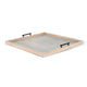 Yela Decorative Tray | 27x27 Square w Black Handles | Wheat Gray