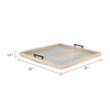 Yela Decorative Tray | 27x27 Square w Black Handles | Wheat Gray