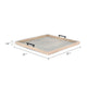 Yela Decorative Tray | 27x27 Square w Black Handles | Wheat Gray
