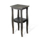 Zela Small Side End Table w Lower Shelf & Curved Legs | Black | 11x14 Top