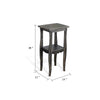 Zela Small Side End Table w Lower Shelf & Curved Legs | Black | 11x14 Top