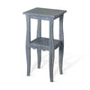 Zela Small Side End Table w Lower Shelf & Curved Legs | Ocean Blue | 11x14 Top