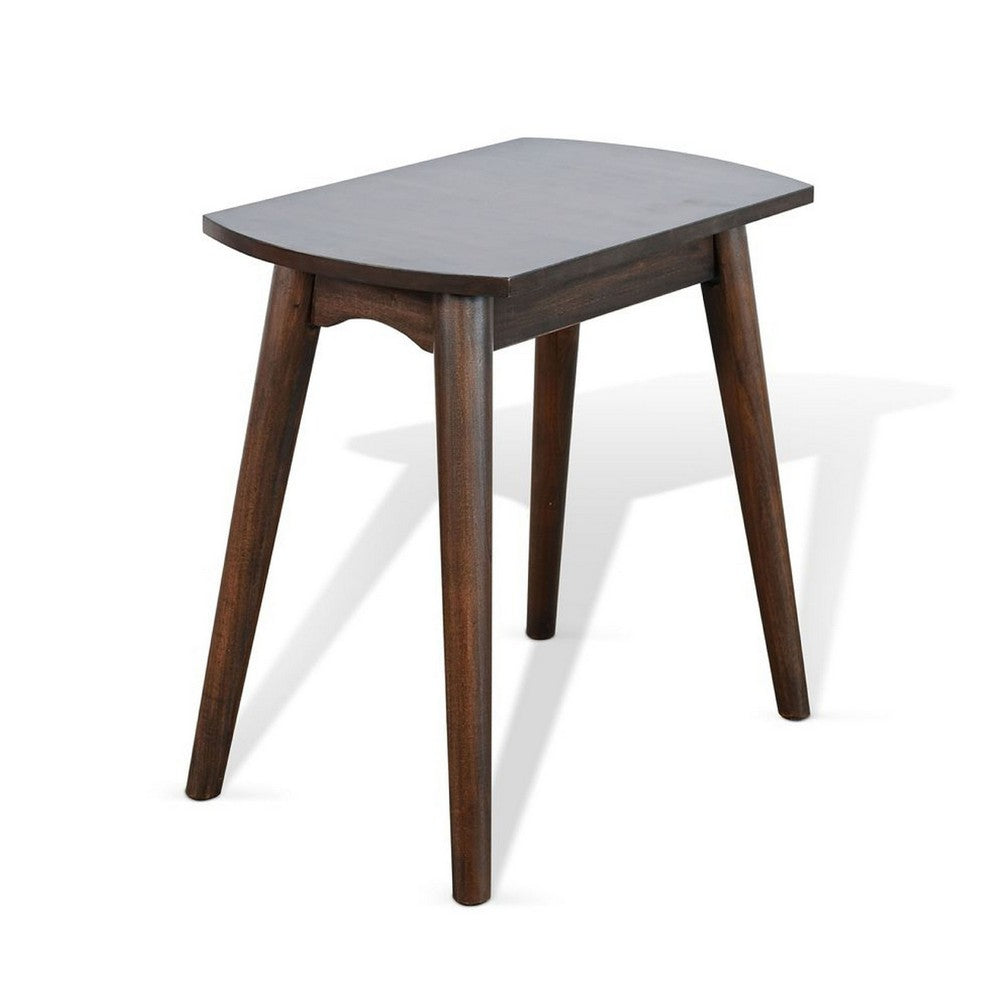 Neva Chairside Table | 24" Rectangular Top | Angled Legs | Dark Brown