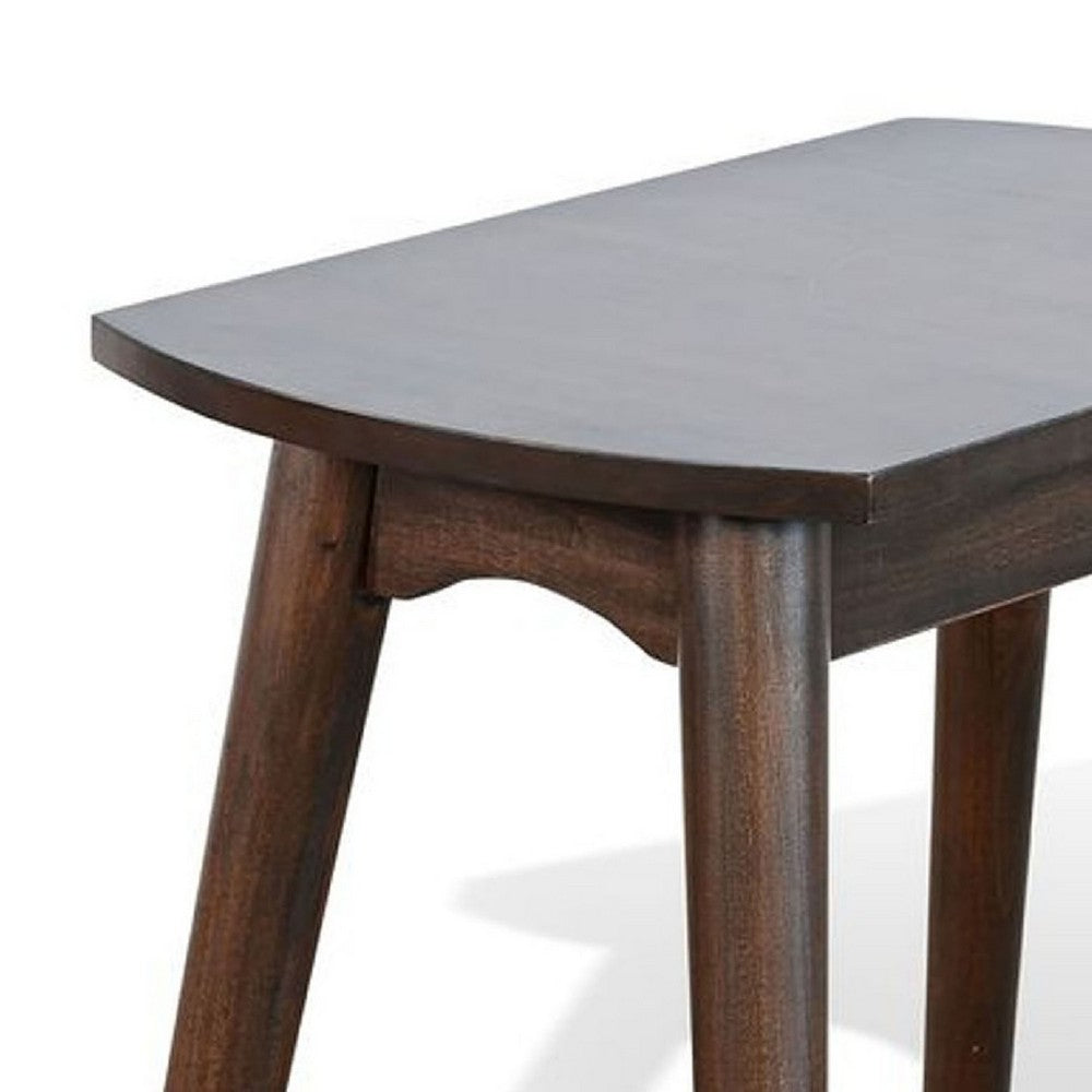 Neva Chairside Table | 24" Rectangular Top | Angled Legs | Dark Brown