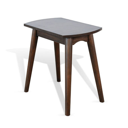 Neva Chairside Table | 24" Rectangular Top | Angled Legs | Dark Brown