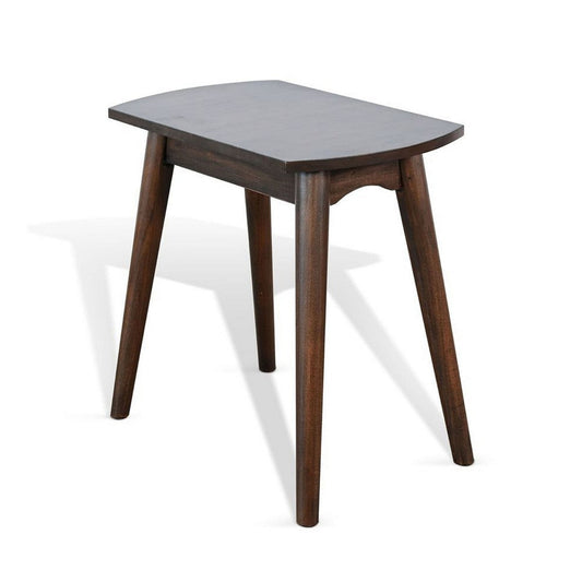 Neva Chairside Table | 24" Rectangular Top | Angled Legs | Dark Brown
