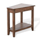 Yael Side End Table | 24’’ Wedge Top w Open Shelf | Natural Brown