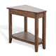 Yael Side End Table | 24" Wedge Top w Open Shelf | Natural Brown