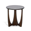 Natra Chairside Table | 22" Round Top w Cutout Base | Dark Brown