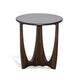 Natra Chairside Table | 22" Round Top w Cutout Base | Dark Brown