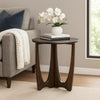 Natra Chairside Table | 22" Round Top w Cutout Base | Dark Brown