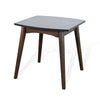Neva Side End Table | 24" Square Top w Angled Legs | Dark Brown