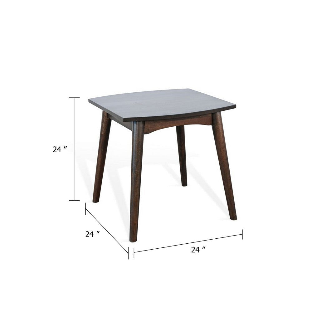 Neva Side End Table | 24’’ Square Top w Angled Legs | Dark Brown BM339796