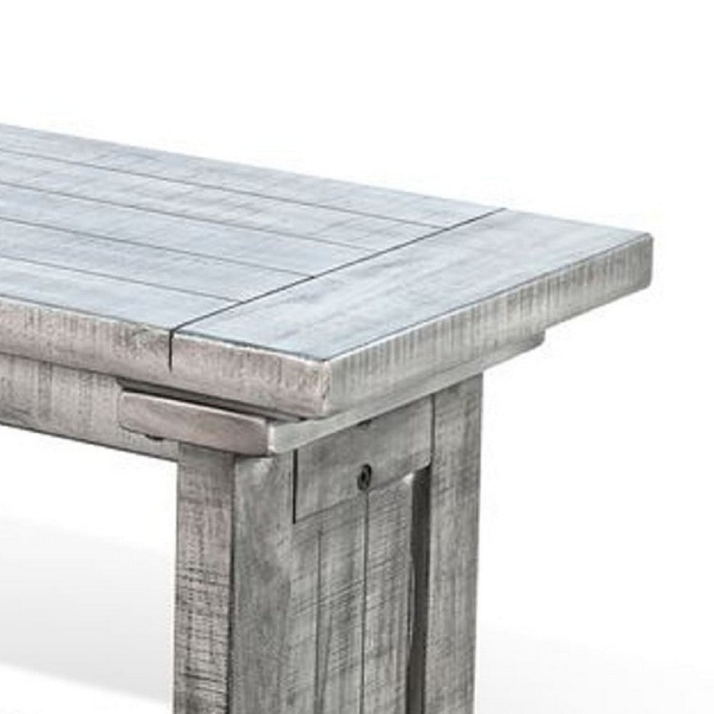 Bench | 48’’ Wide Plank Style Seat | Farmhouse Gray Pedestal Base BM339798