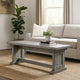 Bench | 48" Wide Plank Style Seat | Farmhouse Gray Pedestal Base