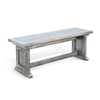Bench | 48" Wide Plank Style Seat | Farmhouse Gray Pedestal Base