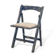 Shen Folding Dining Chair Set of 2 | Ocean Blue Frame | Beige Cushion BM339801