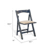 Shen Folding Dining Chair Set of 2 | Ocean Blue Frame | Beige Cushion BM339801