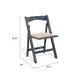 Shen Folding Dining Chair Set of 2 | Ocean Blue Frame | Beige Cushion BM339801