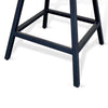 24’’ Counter Height Swivel Barstool Mahogany Wood Seat Black Metal Base BM339802