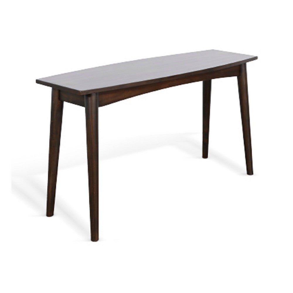Neva Sofa Console Table | 48" Rectangular | Angled Legs | Dark Brown