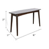 Neva Sofa Console Table | 48" Rectangular | Angled Legs | Dark Brown