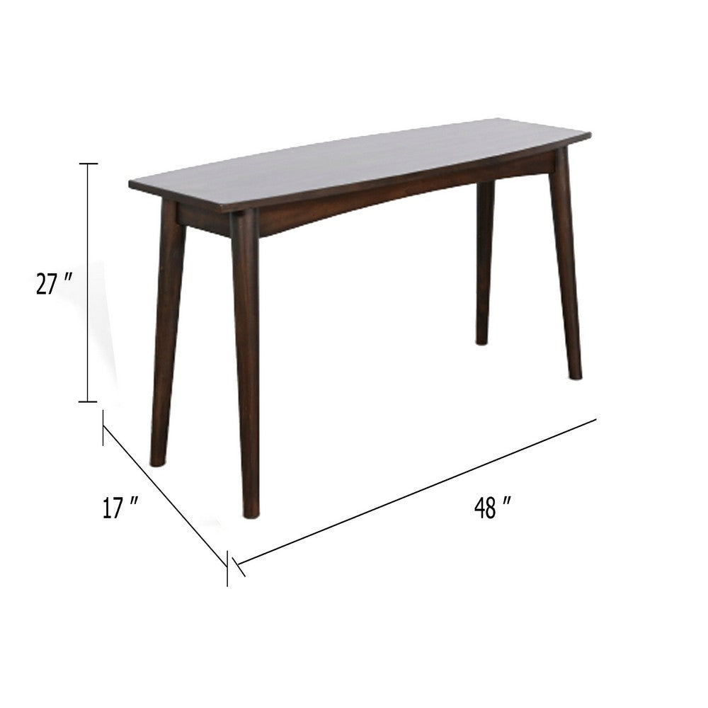 Neva Sofa Console Table | 48" Rectangular | Angled Legs | Dark Brown