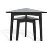 Liom Nesting Side Table Set of 2 | Triangular Top | Black Solid Mindi Wood BM339804