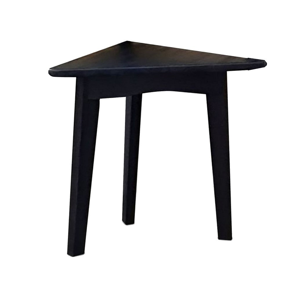 Liom Nesting Side Table Set of 2 | Triangular Top | Black Solid Mindi Wood BM339804