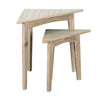 Liom Nesting Side Table Set of 2 | Triangular Top | Natural Brown Mindi Wood BM339805