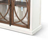 Camie 78’’ TV Media Console w Glass Door Cabinets | White Mahogany Wood BM339806