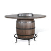 Yael Counter Height Pub Bar Table | Wine Barrel Base | Lazy Susan Top | Brown BM339808