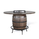 Yael Counter Height Pub Bar Table | Wine Barrel Base | Lazy Susan Top | Brown BM339808