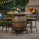 Yael Counter Height Pub Bar Table | Wine Barrel Base | Lazy Susan Top | Brown