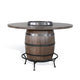 Yael Counter Height Pub Bar Table | Wine Barrel Base | Lazy Susan Top | Brown