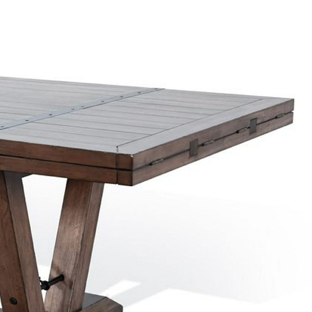 Yael Dining Table | 108-140’’ | 8 to 14 Seater | Brown Mahogany Wood BM339811