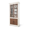 Camie Tall Cabinet | 2 Glass Doors w 2 Brown Doors | White Mahogany Wood BM339812