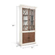 Camie Tall Cabinet | 2 Glass Doors w 2 Brown Doors | White Mahogany Wood BM339812