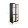 Rex Tall Accent Cabinet | 84’’ | 4 Glass Doors w Interior Shelves | Black BM339815