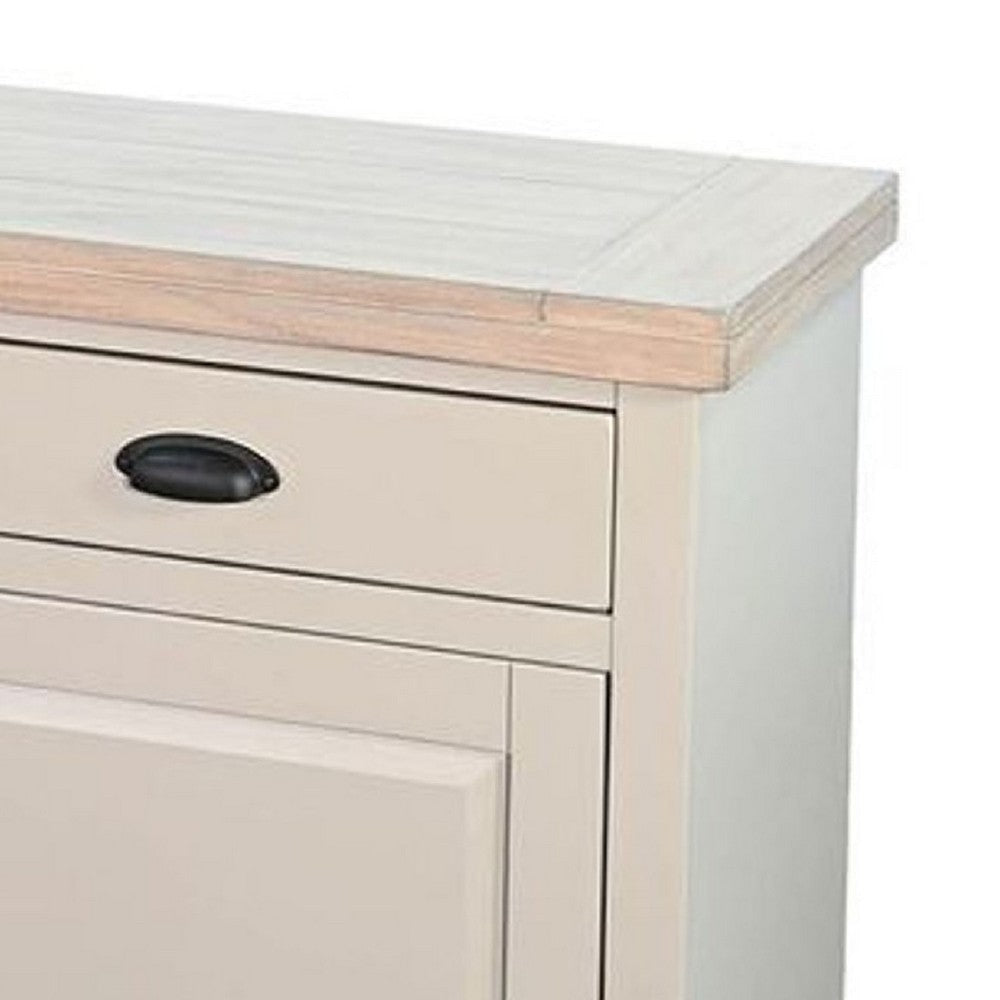 Loma Sideboard Buffet Server | 95’’ | 4 Cabinet Doors | Light Gray Wood BM339817