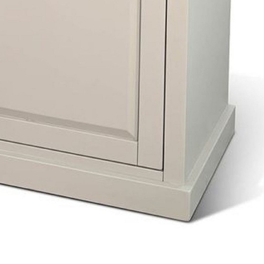 Loma Sideboard Buffet Server | 95’’ | 4 Cabinet Doors | Light Gray Wood BM339817
