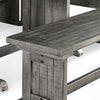 Zeka 4pc Breakfast Nook Dining w Storage Bench Set | Gray Mahogany Wood BM339819