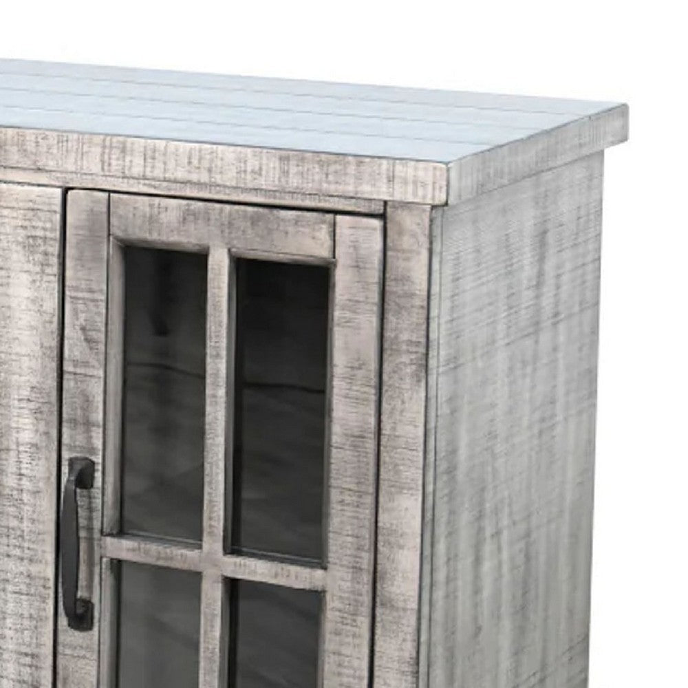 Gery TV Media Console w Crystal Fireplace | 76’’ | 2 Cabinets | Gray BM339820