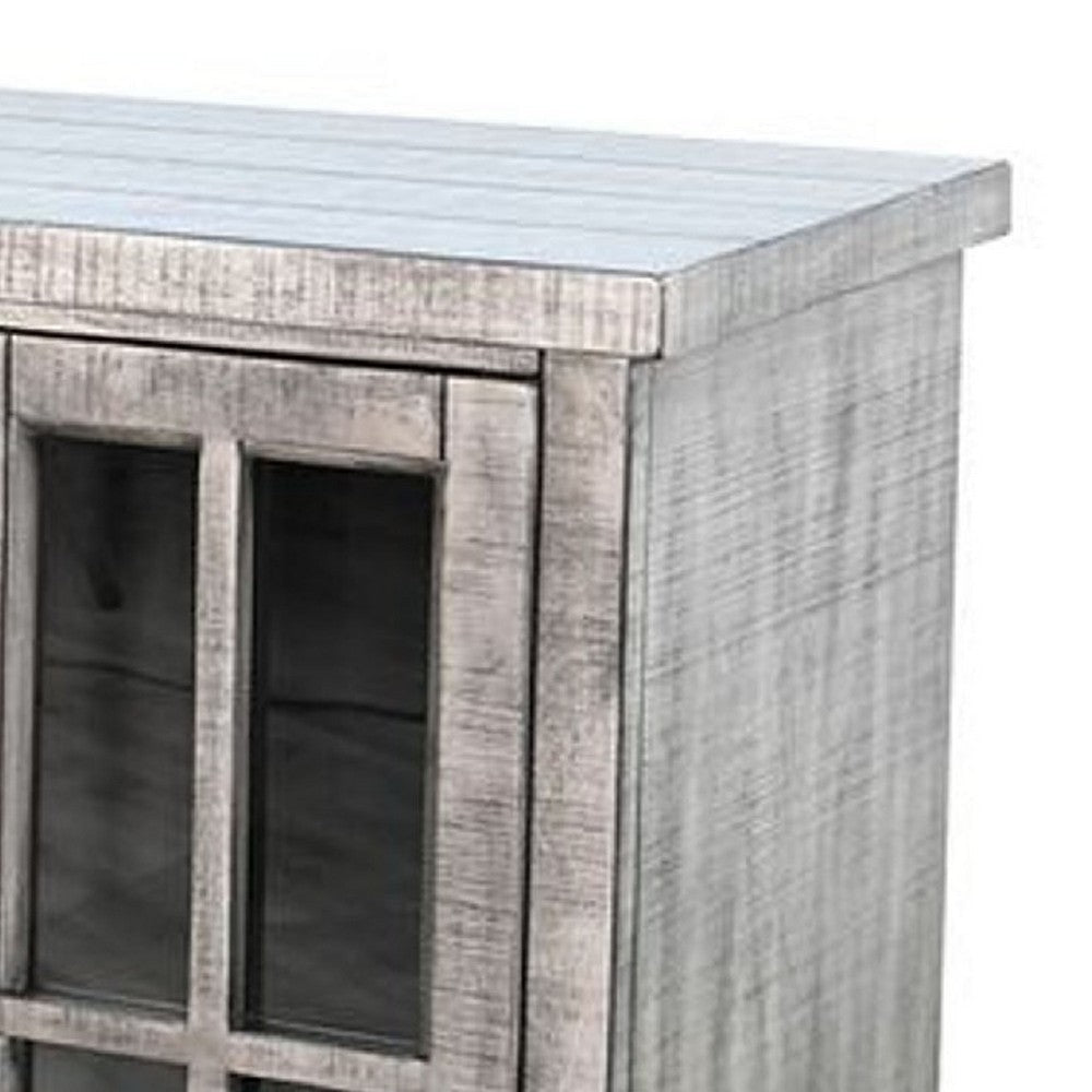 Gery TV Media Console w Log Fireplace | 76’’ | 2 Cabinets | Gray BM339821