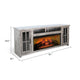 Gery TV Media Console w Log Fireplace | 76’’ | 2 Cabinets | Gray BM339821