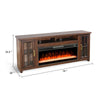 Gery TV Media Console w Crystal Fireplace | 76’’ | 2 Cabinets | Brown BM339822