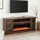 Gery TV Media Console w Crystal Fireplace | 76" | 2 Cabinets | Brown