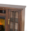 Gery TV Media Console w Log Fireplace | 76" | 2 Cabinets | Dark Brown